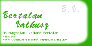 bertalan valkusz business card